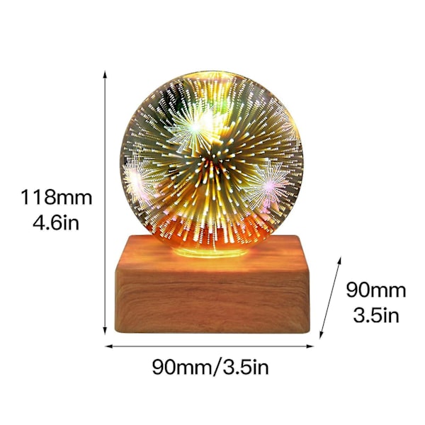 3D fyrverkeri dekorationsljus sänglampa Alla hjärtans dag presenter bordslampor Abs+plast+elektroniska komponenter NightFireworks
