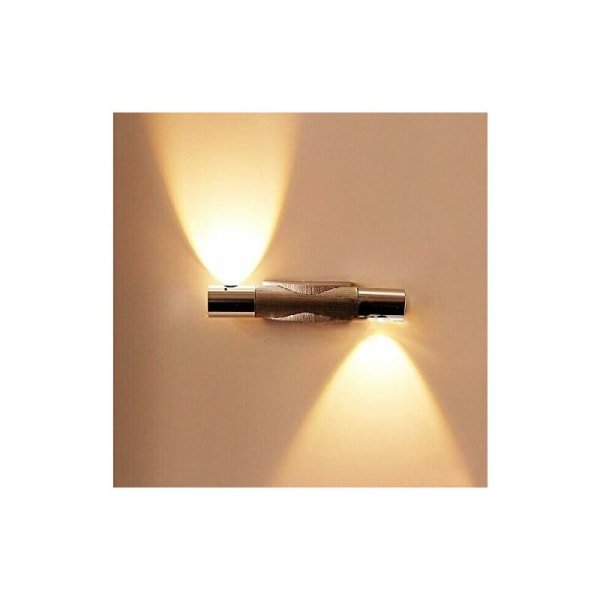 LED væglampe 6W entrévæglampe 360° roterende væglampe Badeværelseslampe Aluminiumseffekt trappelampe (6W varm hvid)
