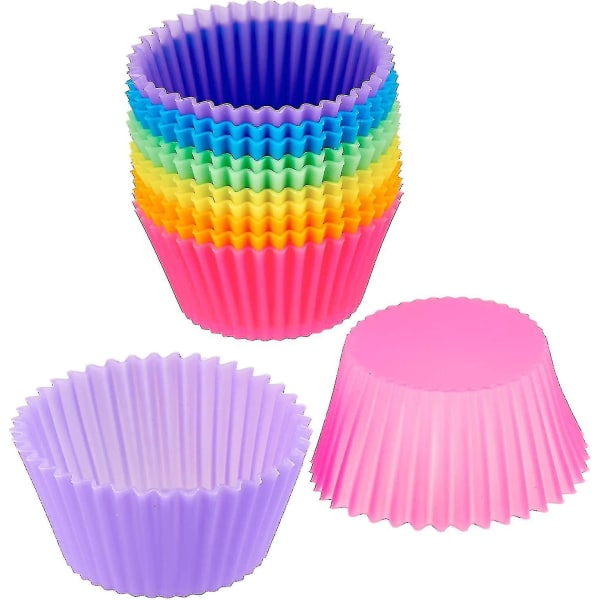 12 st äggformar i silikon, lila, ljusblå, grön, rosa, gul, orange (2 av varje färg)