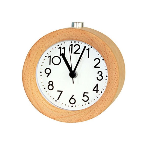 Analog väckarklocka, tyst, utan tickande, valfria väckningsljud med volymkontroll, nattlampa och snooze, batteridriven (grön)
