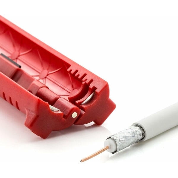 Universal koaksialkabel stripper antenne kabel værktøj rød 1 stk til alle satellit kabel antenner