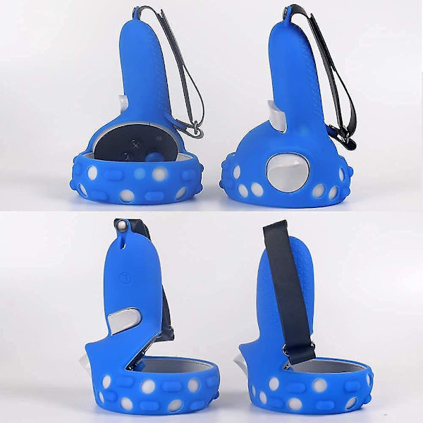 1 Par Touch Controller Grip Cover for Oculus Quest 2 Anti-kast Spillhåndtak Beskyttende Hylster Tilbehør med Justerbar Håndledd Knuckle Strap Spill Pa