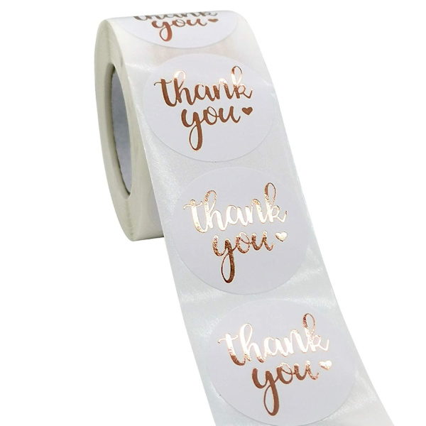1,5 tum tack-klistermärken, 500 st/rulle tack-klistermärken för gratulationskort, blombuketter, godispåsar och presentinslagningar
