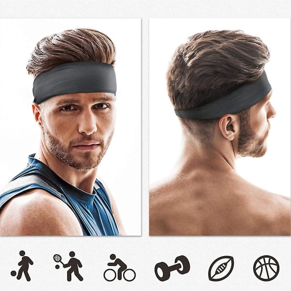Sportpannband för män (4 delar) - Svettband, fuktavledande pannband Fitness Stil 2