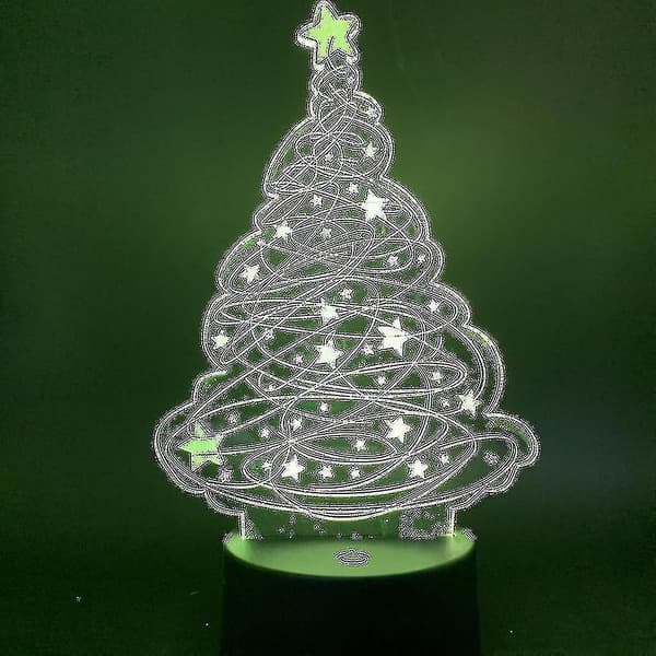 Juletræ 3d Led Natlys Børneværelse Bordlampe