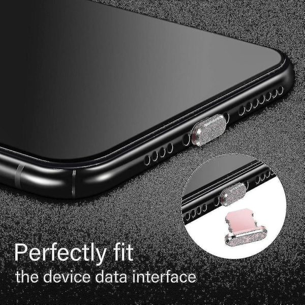 4 delar antidammpluggar som är kompatibla med Iphone, skyddar cover（Rosa）
