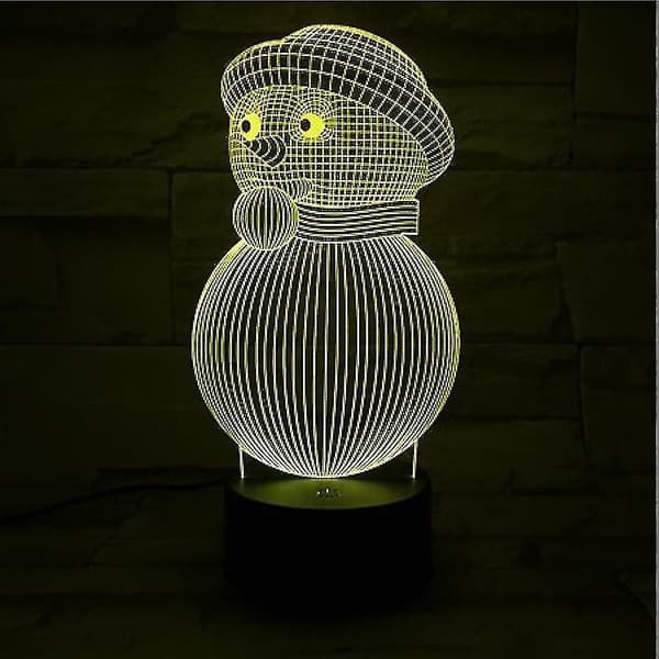 Jul Snemand 3d Led Natlys Børneværelse Bordlampe