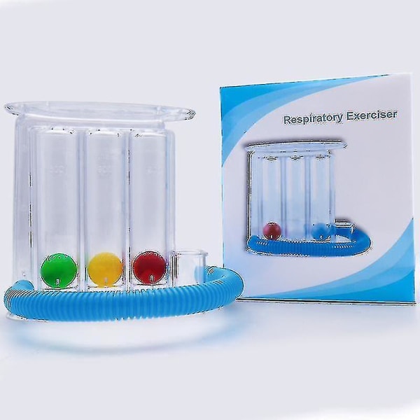 Andningsövningsapparat Hemma Andningsövningsverktyg, 3 Bollar Djupandningsövning Lungtränare Incentive Spirometer Spirometry Mätningssystem（A）