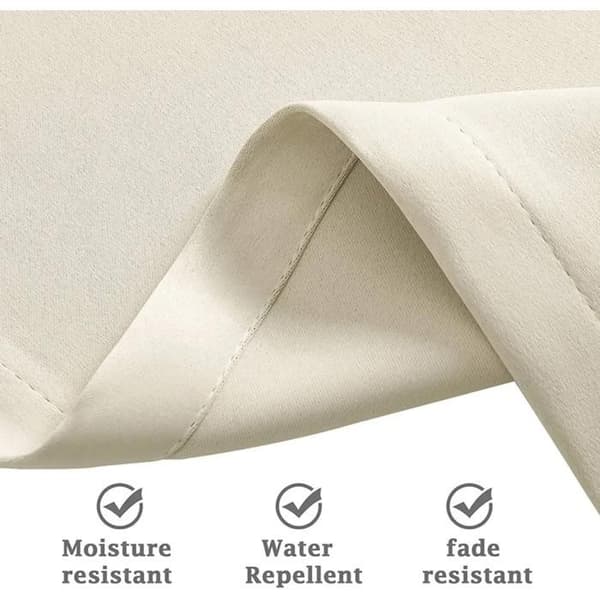 Sæt med 2 gardiner, 4 cm maljer, vandtæt polyester, UV-mørklægning, til terrasse, veranda, have.