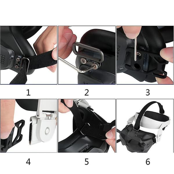 Elastiskt pannband justerbart för huvudrem för Fpv Goggles V2 glasögon