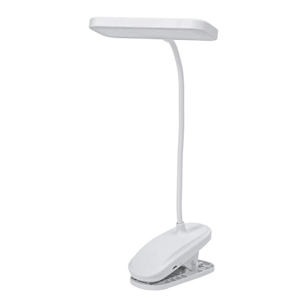 Flexibel 360° skrivbordslampa med klämma, steglöst dimbar LED-skrivbordslampa, uppladdningsbar nattlampa för studier, läsning, kontorsarbete, 1 st (3600 mAH)