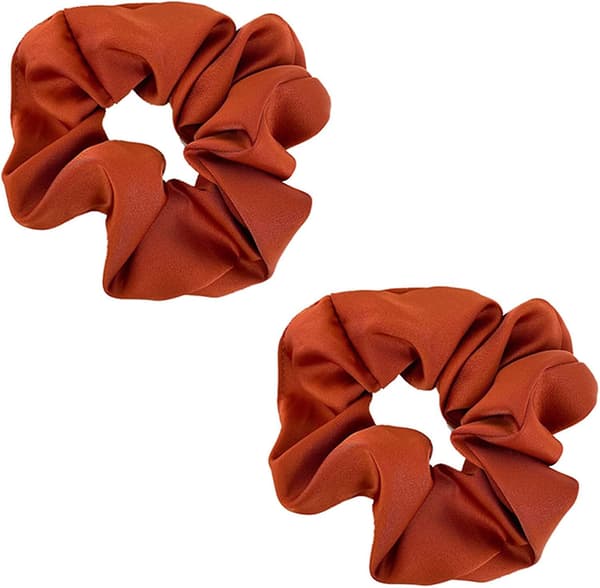 Hårsnoddar, 2 st elastiska hårband Darling Scrunchy för flickor kvinnor (brun)