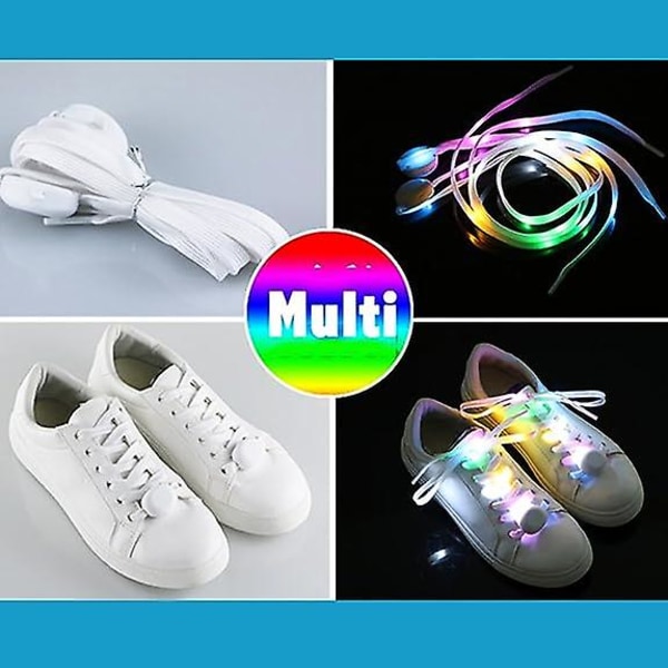 Led skosnören självlysande nylon glitter lysande skosnören för basket LED skor