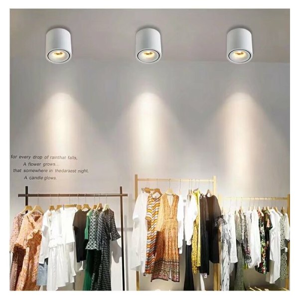 Spotlight LED-takljusbutik Taklampa Kommersiell spårlampa Hushållsbutik med justerbar vinkel (5W Vit (Cool Light)