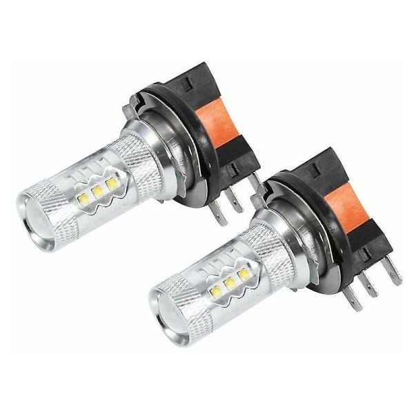 2 stücke 80 watt H15 LED-lampor vita bilstrålkastare lampor LED dagsljus glödlampa ersätta