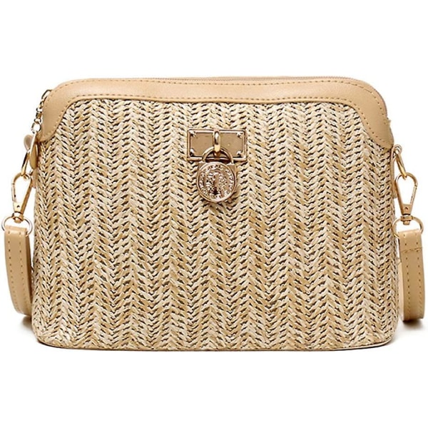 Dammode handväska Axelväska Dam sommar Halm Crossbody Bag Tote Bag Khaki
