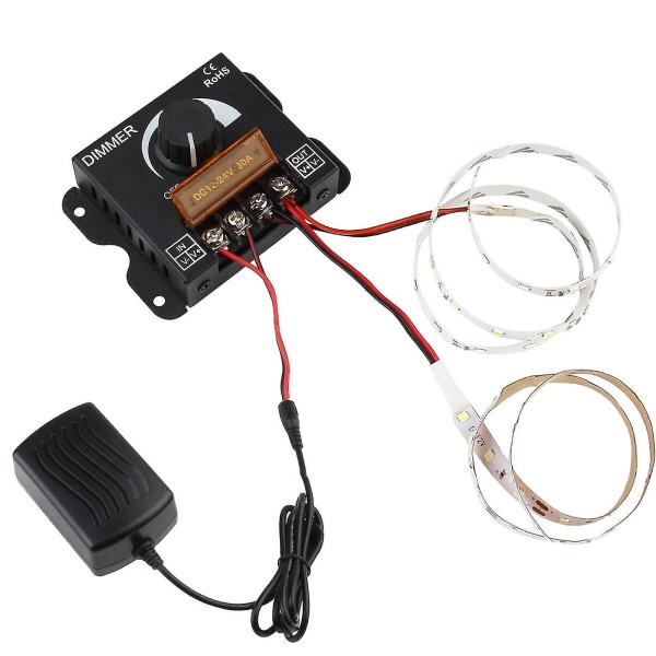 30A LED-ljusremsa dimmer PWM-dimningskontrollknapp På/av-brytare DC 12V-24V Yo