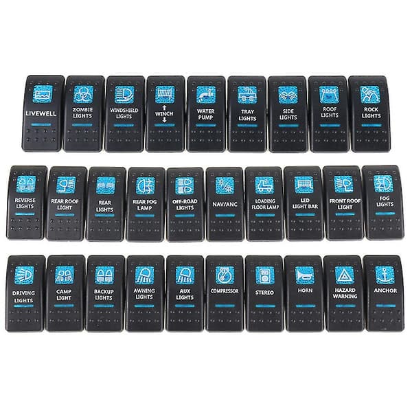 Blå Len Carling Actuator Trim Car Boat Tabs Rocker Switch Cover Case（Kompressor）