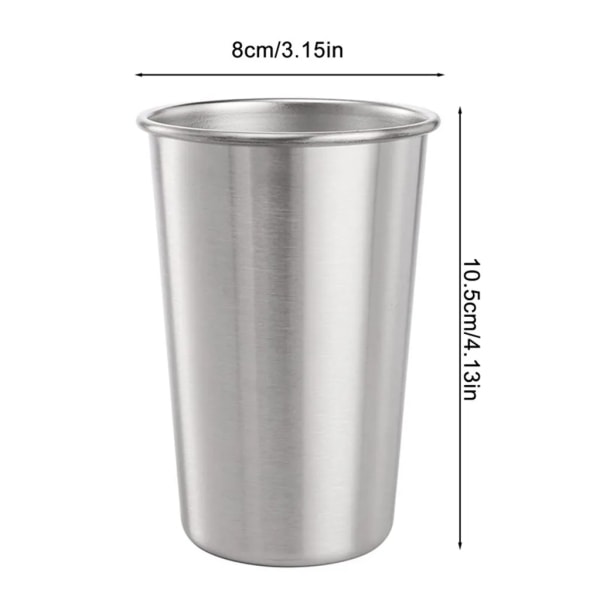 4X dricksmuggar i rostfritt stål, 350 ml ölmuggar, campingmuggar, resemuggar, snapsglas, bärbara stapelbara muggar