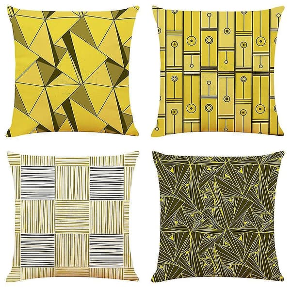 Kuddfodral Enkel Geometrisk Mönster Soffa Bil Kastkudde Överdrag Heminredning 4-pack
