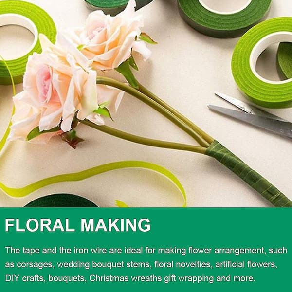 104 st järntråd jul med tejp flexibel DIY bröllopsblomsterarrangemang kit