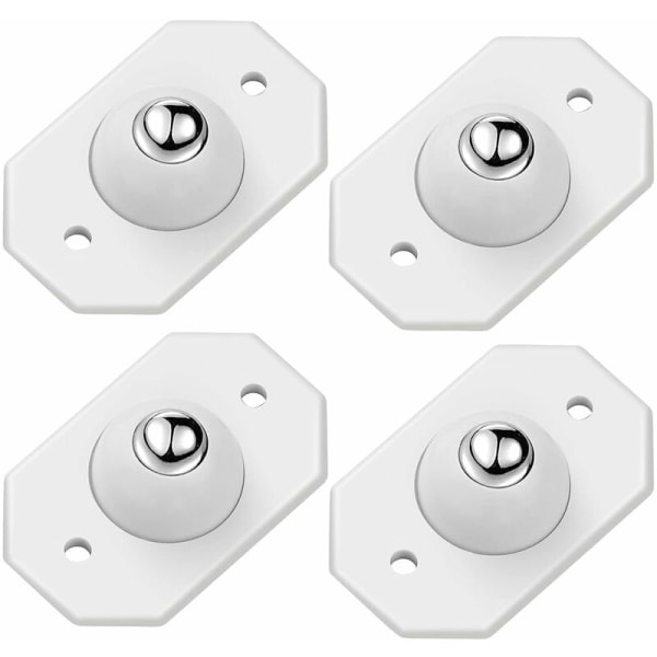 4pcs Stainless Steel Self-Adhesive Mini Swivel Casters, 360°Mini Silent Casters Swivel Rotation Pulley for Trash Cans and Storage Boxes