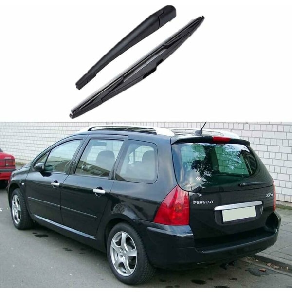 Bakre torkarblad, bakre torkararmar + blad, för Peugeot 307 2001-2008 bakre fönster (längd: 33,8 cm)