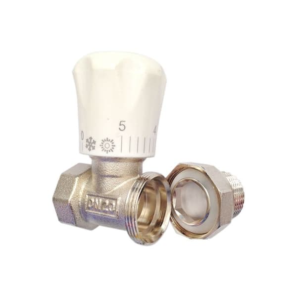 Messing Termostatisk Radiatorventil 1/2 Tomme Lige Type DN15 Automatisk Temperaturreguleringsventil Luftopvarmning (DN15)