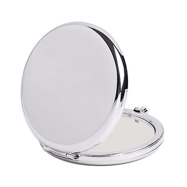 Kompakt sminkväska för män, kvinnor och flickor, elegant reskosmetika för ficka, handväska eller handväska, bärbar liten -26 (silverfärgad)