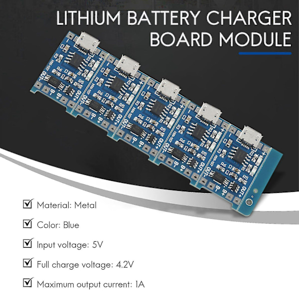 Xcsource 5 st 1a 5v Micro Usb Tp4056 Litiumbatteri Laddare Kretskort Modul Te420
