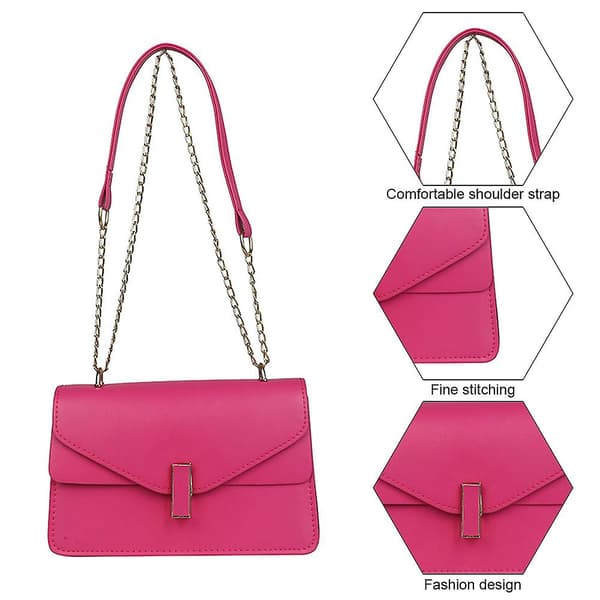 Liten axelväska för kvinnor, liten handväska crossbody väskor handväskor axelväskor rose röd