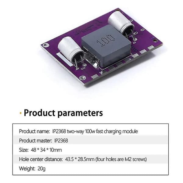 Ip2368 dubbelriktad 100w snabbladdningsmodul -boost Type-c gränssnitt 4s litiumbatteri snabbladdning