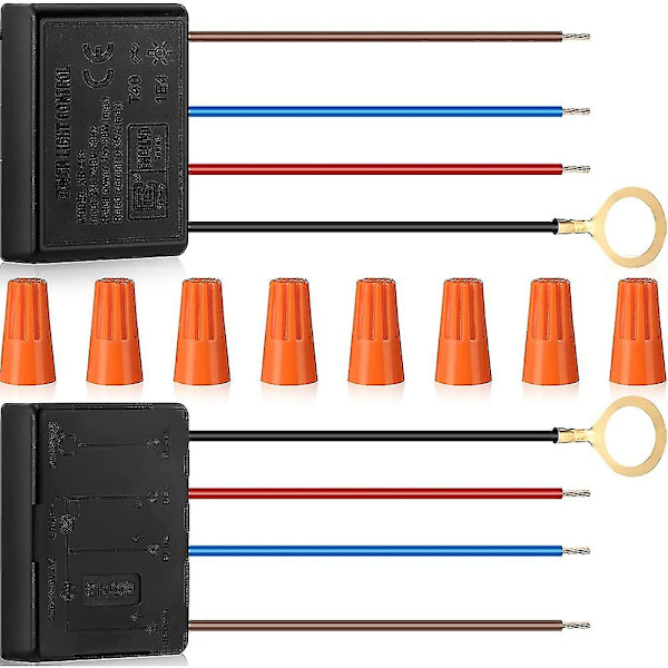 Touch-lampa strömbrytare 2-pack, touch-lampa kontrollmodul för dimbara LED, glödlampor, lampströmbrytare ersättning K