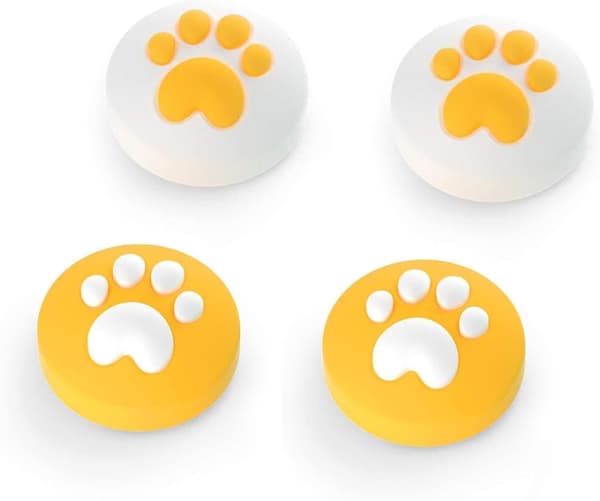 Cat Claw Thumb Grip Joystick Cap för Nintendo S Lite-1（Yellow）