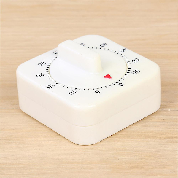 Kök Liten Kvadratisk Pendel Timer, 60 Minuters Timer, Påminnelse, Mekanisk Timer, 2 st Monterad Vit