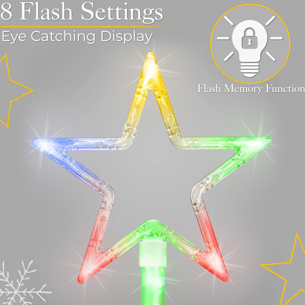 Star Path Lights Led Christmas Outdoor Pathway Dekorationer Batteridriven set av 4 (multi LED)