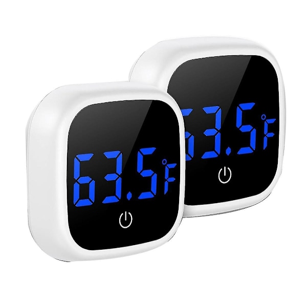 Digital akvarie termometer, pekskärm fisk tank termometer, klistermärke temperatursensor med LED-display, 2 st