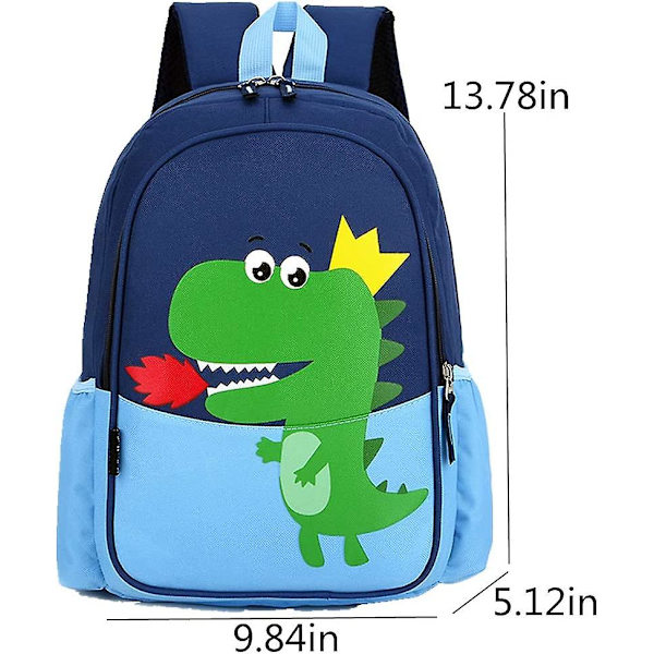 Barnas Lille Ryggsekk Søt Kul Dinosaur Vanntett Skoleveske Ryggsekk For Gutter Jenter (blå Stor)