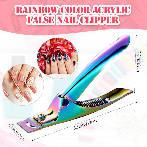 3 stycken falska nagelklippare Akrylnaglar Spetsar Klippare Rostfria Stål Nagelklippare Set Nagelfångare Trimmer Manikyrverktyg För Artificiell Gel