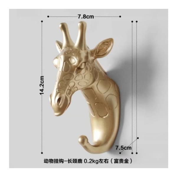 Nyckel Djur Giraff Klädhängare - guld