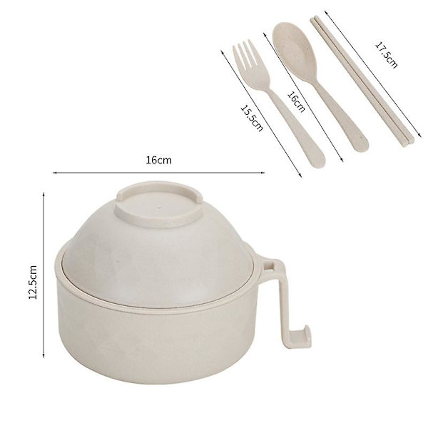 Original bambusfiber ramen skål bordsset sexdelad soppdränering set