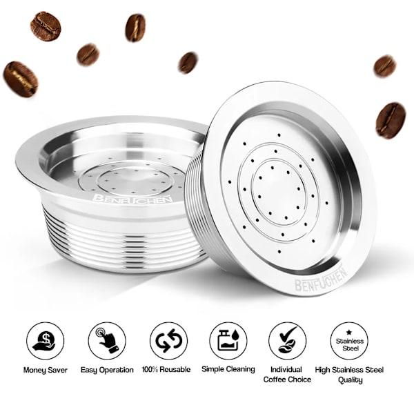 Återanvändbara kaffekapslar i rostfritt stål, återanvändbara kaffekapselkopparfilter, kompatibla med LAVAZZA A MODO MIO JOLIE LAVAZZA A MODO MIO ESPRIA