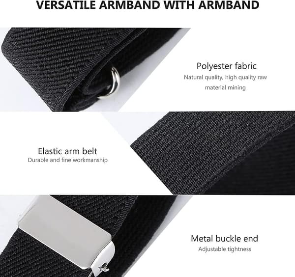 Manschettknappar halkfria armband bartender elastiska manschettknappar 1 par (svart)