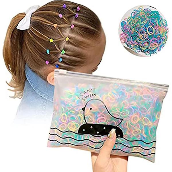 Barn Multicolor Gummiband Elastiska Hårtofsar Flerfärgade Hår