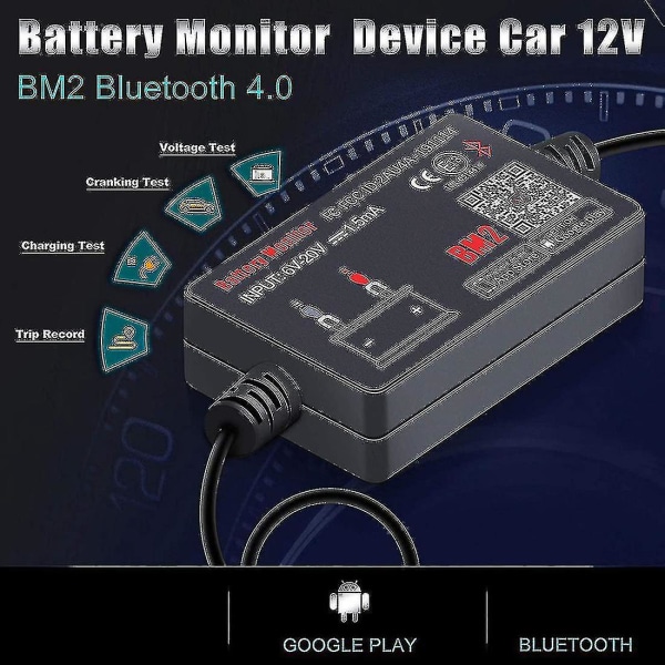 Bluetooth Bm2 12v Batterimonitor Bilbatterianalysator Test Batteridiagnostikverktyg För Android Ios -gt