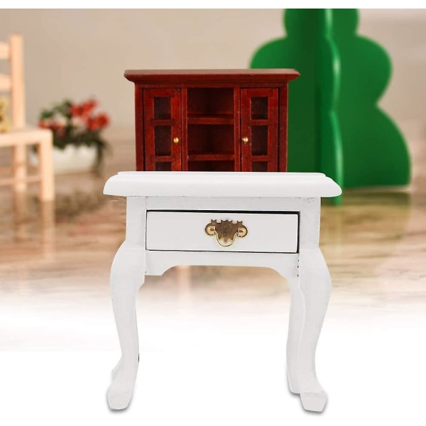 Trä retro hem sängbord miniatyr docka soffbord barngåva