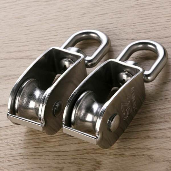 Repskivehjul Lyftblock M25 304 Rostfritt Stål Enstaka Repskiva 2-pack