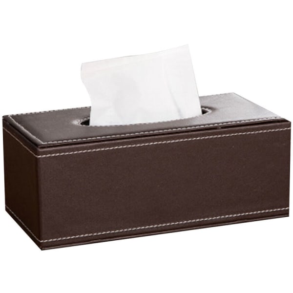 Standardstorlek PU-läder Tissue Box-hållare Tissue Box- cover med magnetisk bas för sovrum eller vardagsrums badrum