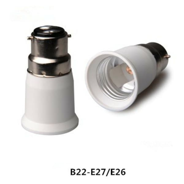 4x fatningsadapter - B22 til E27 fatningskonverter - Bajonetfatning lampeholderadapter til halogen LED pære
