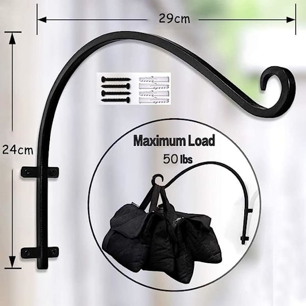 2-pack växtstativ hängande korg - svart